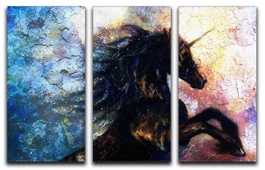 Unicorn dancing 3 Split Panel Canvas Print - Canvas Art Rocks - 1