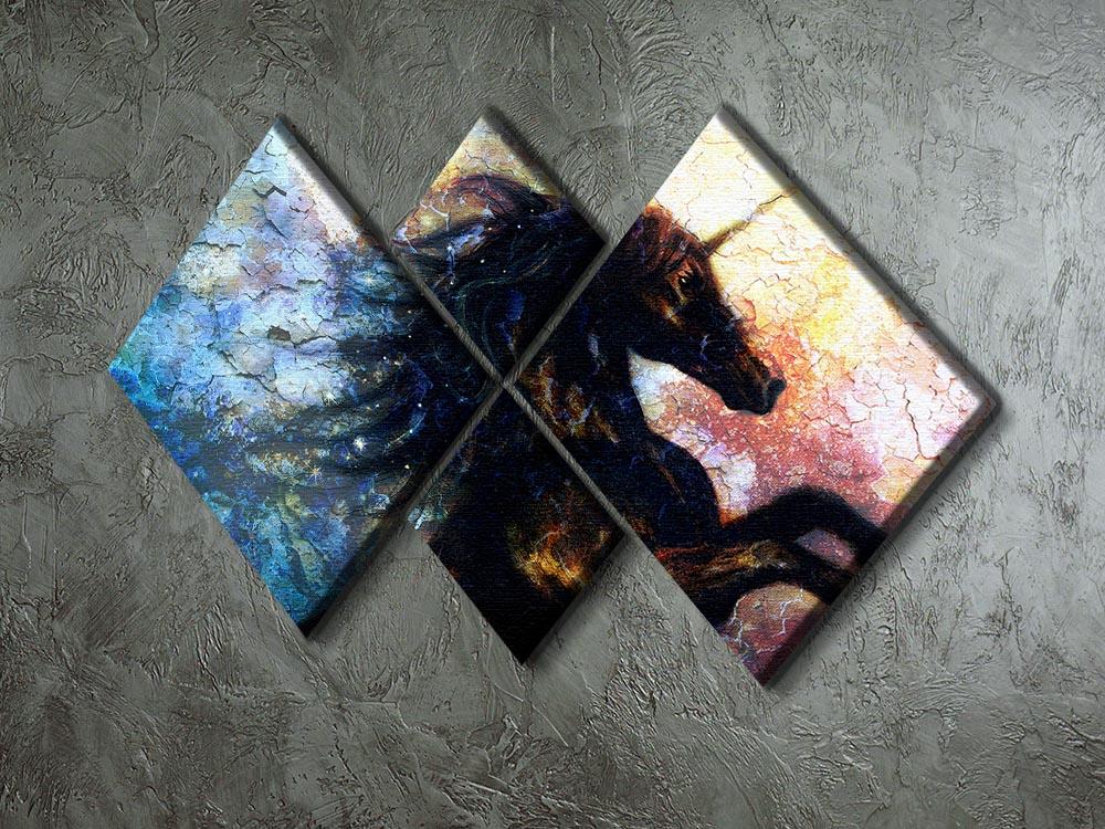 Unicorn dancing 4 Square Multi Panel Canvas  - Canvas Art Rocks - 2