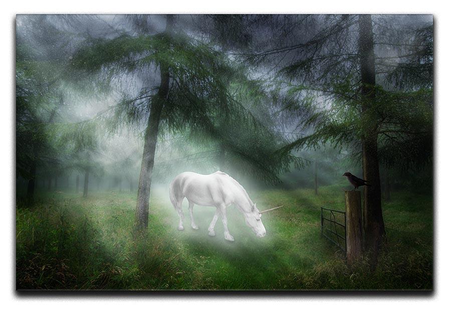 Unicorn in a magical forest Canvas Print or Poster  - Canvas Art Rocks - 1