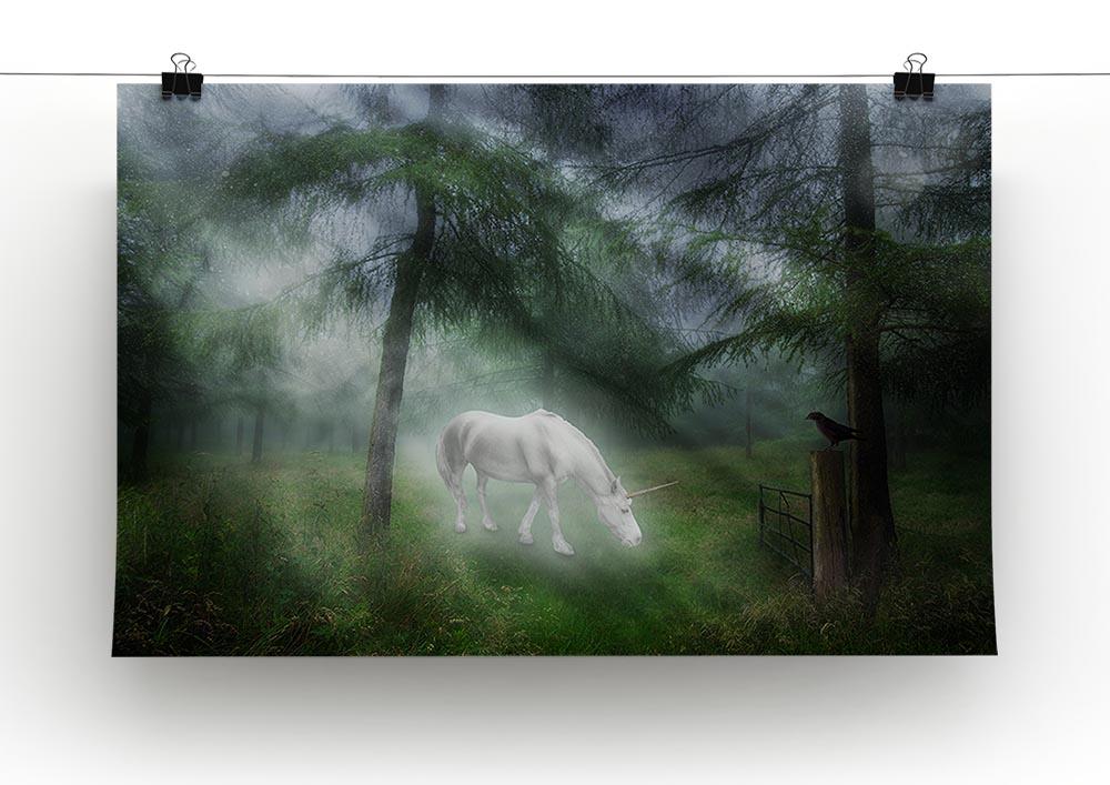 Unicorn in a magical forest Canvas Print or Poster - Canvas Art Rocks - 2