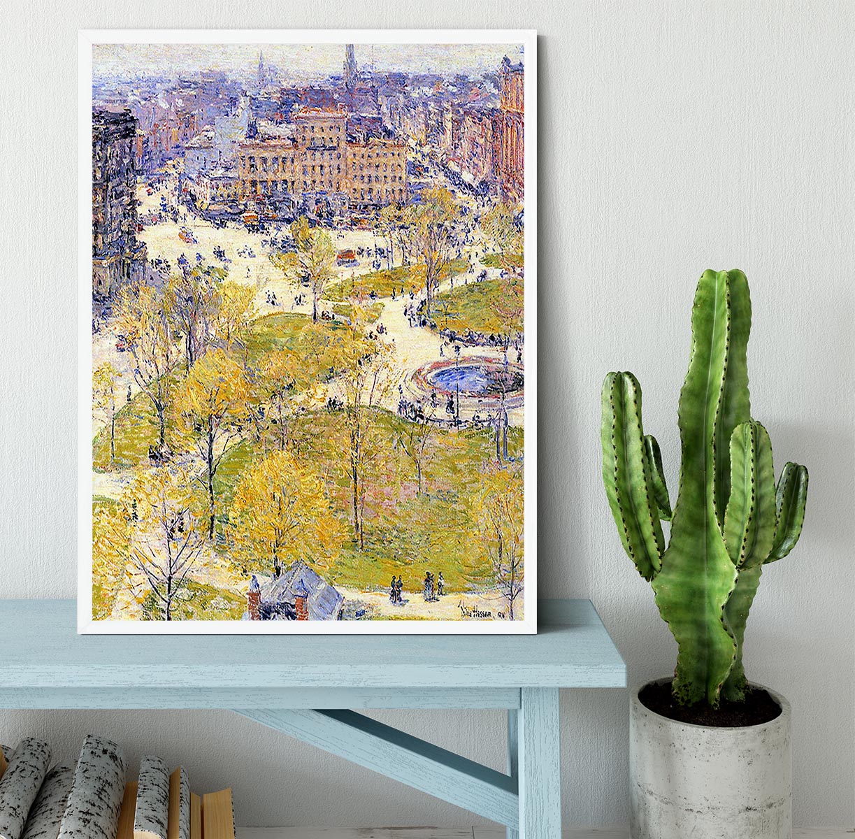 Union Square in Spring by Hassam Framed Print - Canvas Art Rocks -6