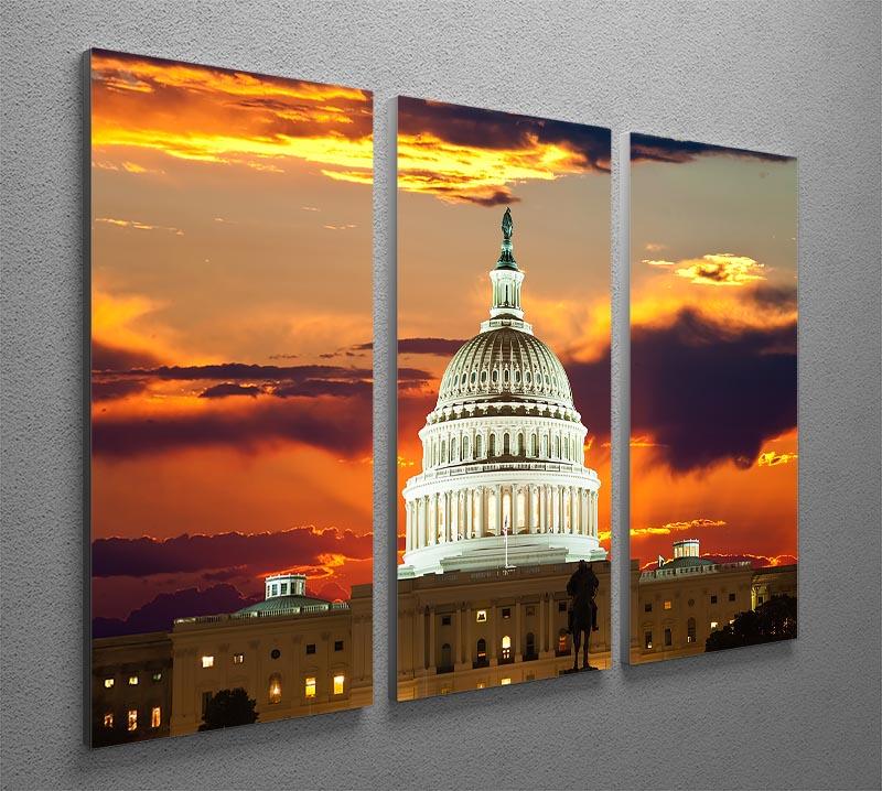 United States Capitol Building 3 Split Panel Canvas Print - Canvas Art Rocks - 2