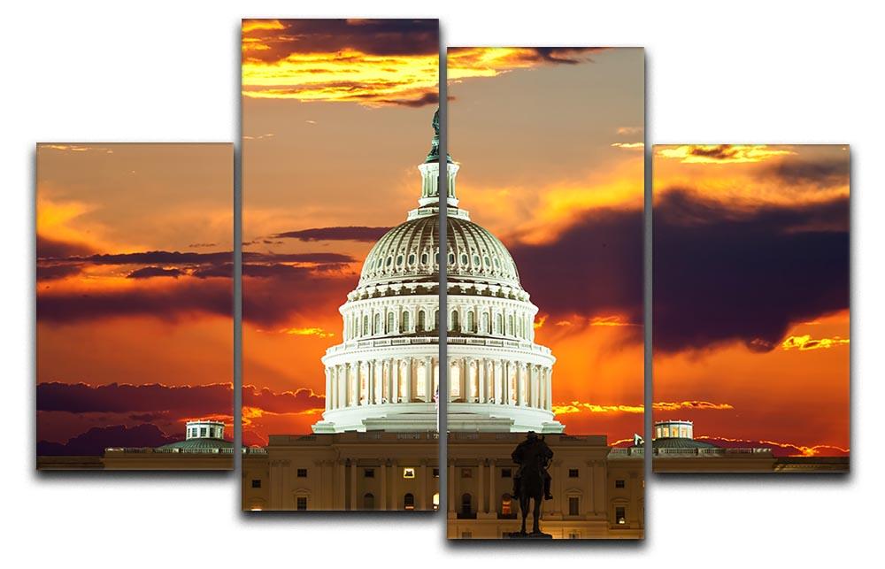 United States Capitol Building 4 Split Panel Canvas  - Canvas Art Rocks - 1