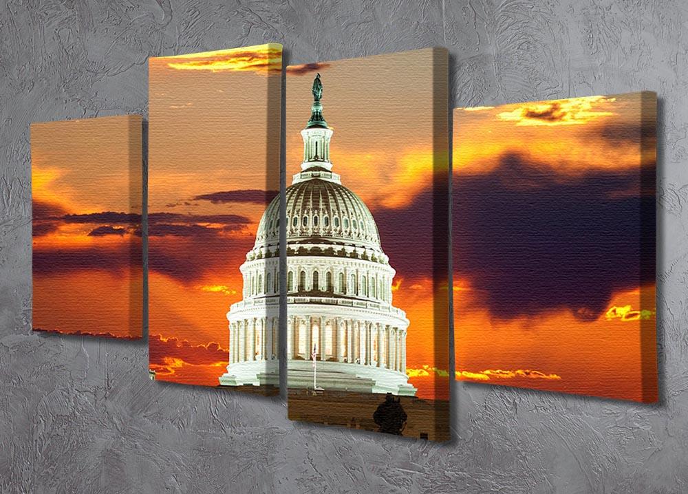 United States Capitol Building 4 Split Panel Canvas  - Canvas Art Rocks - 2