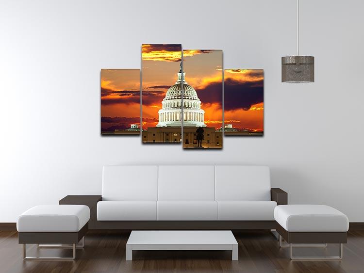 United States Capitol Building 4 Split Panel Canvas  - Canvas Art Rocks - 3
