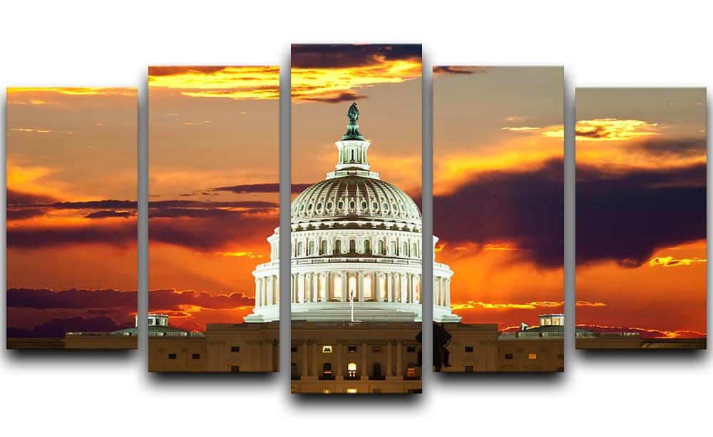 United States Capitol Building 5 Split Panel Canvas  - Canvas Art Rocks - 1