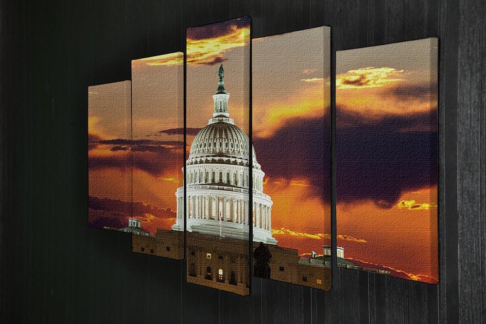 United States Capitol Building 5 Split Panel Canvas  - Canvas Art Rocks - 2