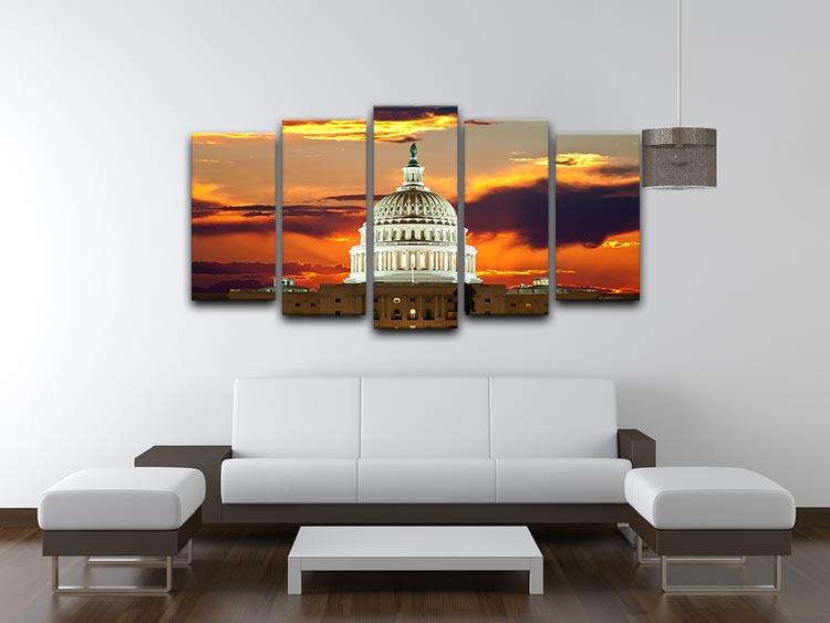 United States Capitol Building 5 Split Panel Canvas  - Canvas Art Rocks - 3