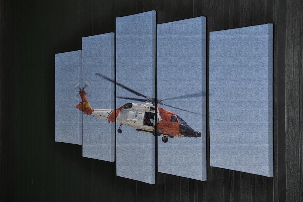 United States Coast Guard helicopter 5 Split Panel Canvas  - Canvas Art Rocks - 2