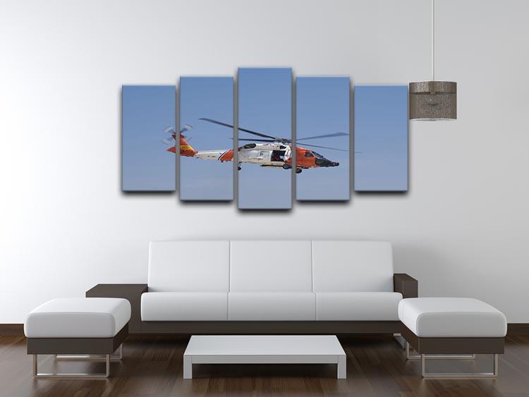United States Coast Guard helicopter 5 Split Panel Canvas  - Canvas Art Rocks - 3