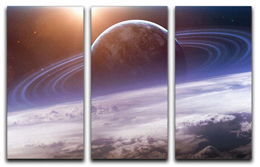 Universe scene with planets 3 Split Panel Canvas Print - Canvas Art Rocks - 1