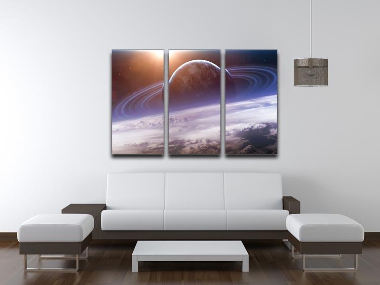 Universe scene with planets 3 Split Panel Canvas Print - Canvas Art Rocks - 3