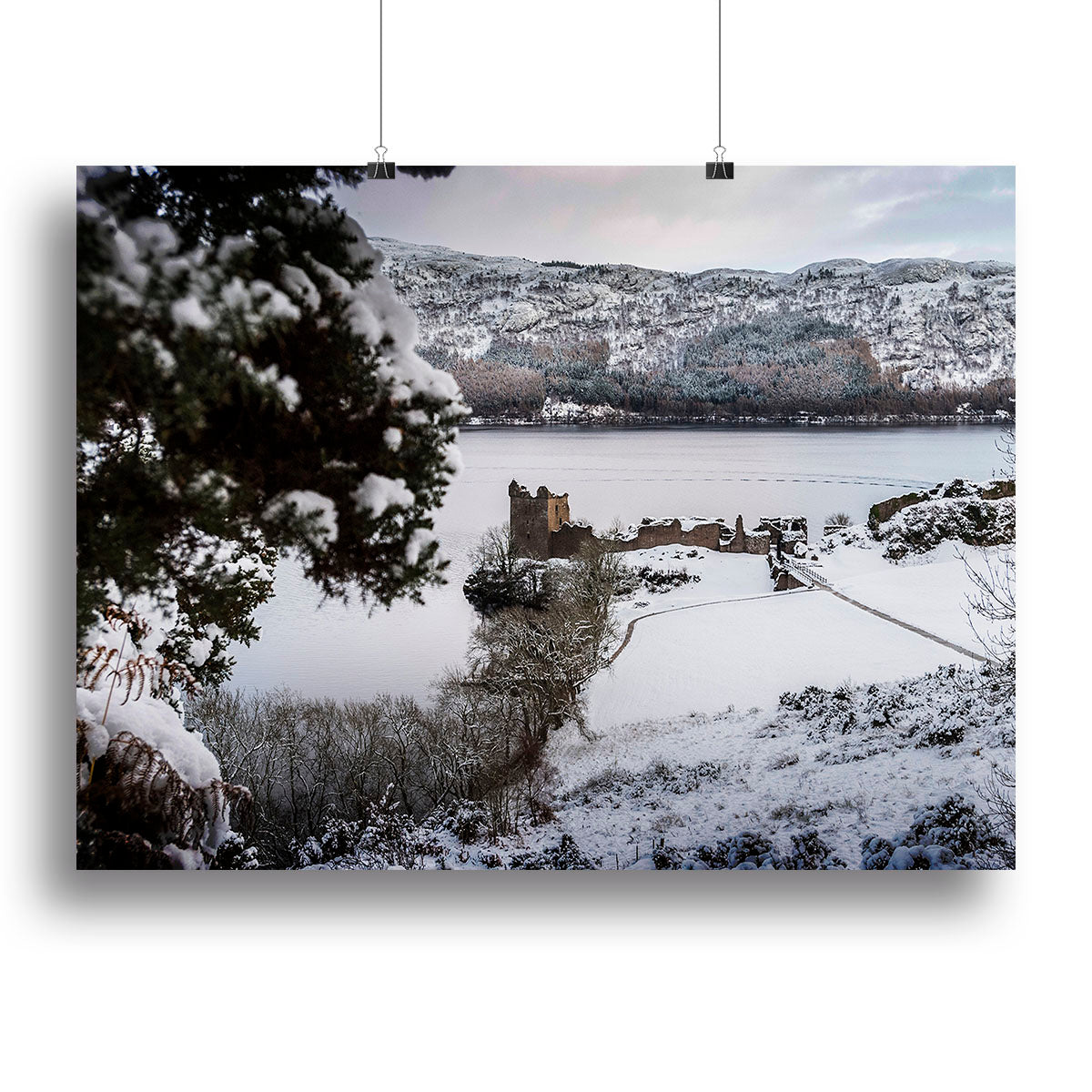 Urquhart Castle in the snow Canvas Print or Poster - Canvas Art Rocks - 2