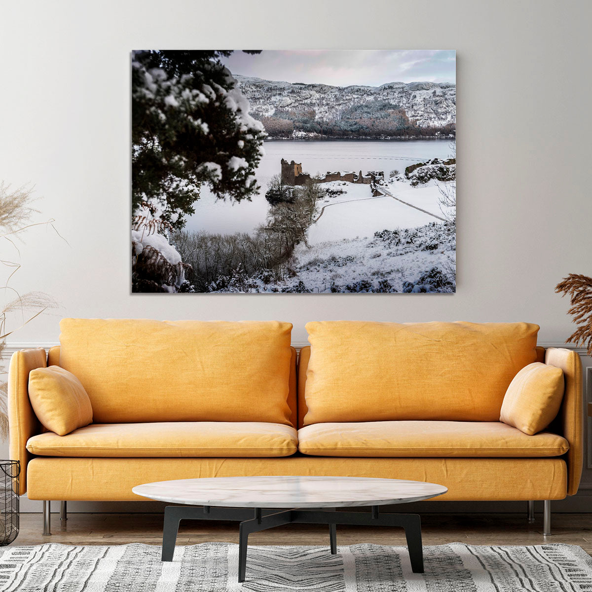 Urquhart Castle in the snow Canvas Print or Poster - Canvas Art Rocks - 4