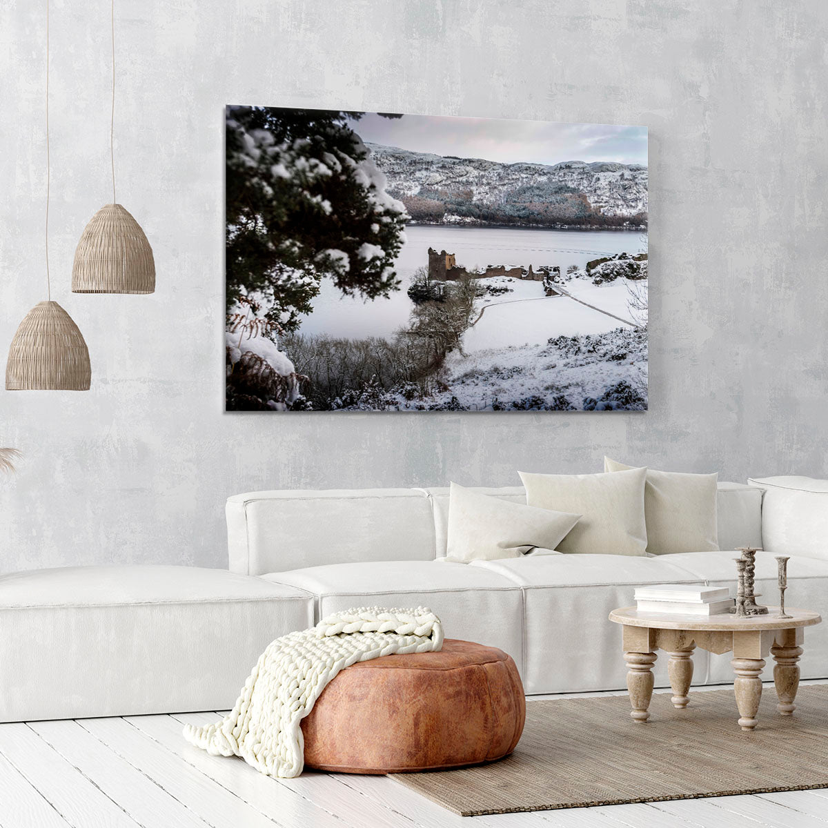 Urquhart Castle in the snow Canvas Print or Poster - Canvas Art Rocks - 6