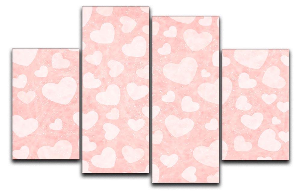 Valentine Heart pink 4 Split Panel Canvas  - Canvas Art Rocks - 1