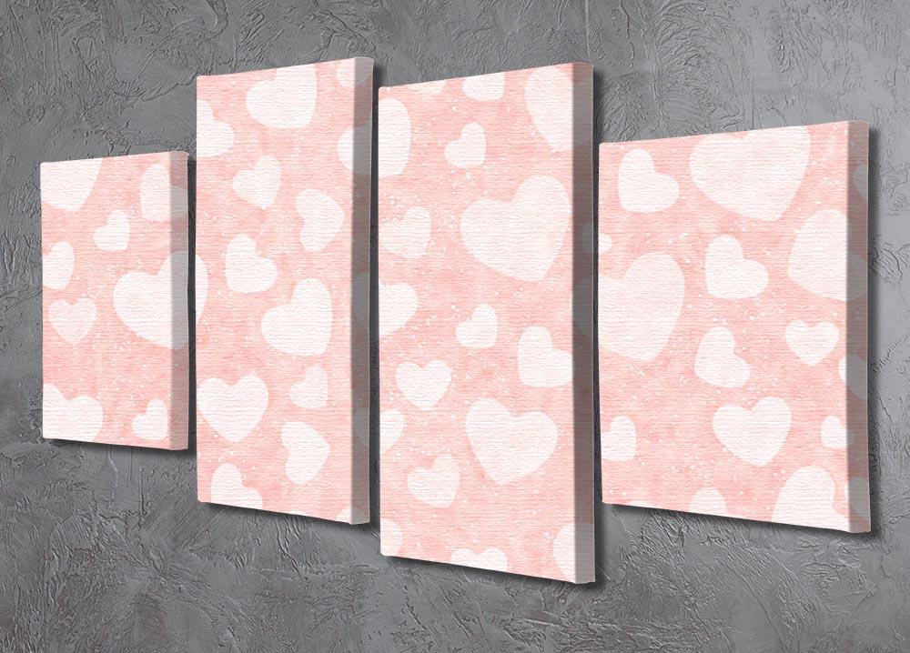 Valentine Heart pink 4 Split Panel Canvas  - Canvas Art Rocks - 2