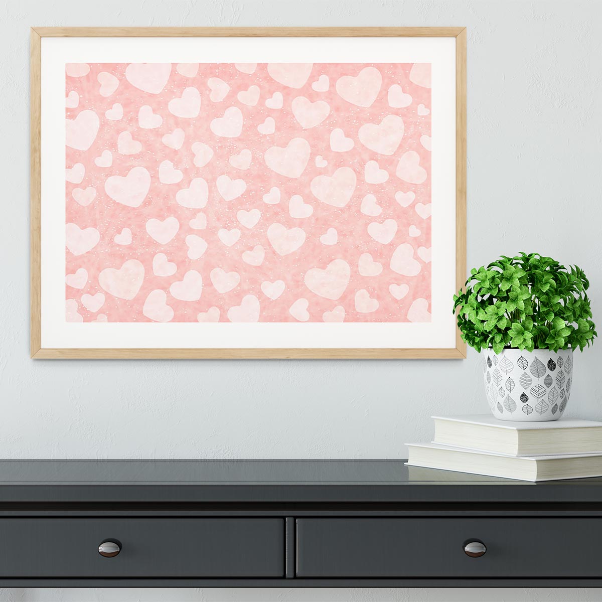 Valentine Heart pink Framed Print - Canvas Art Rocks - 3