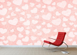 Valentine Heart pink Wall Mural Wallpaper - Canvas Art Rocks - 2