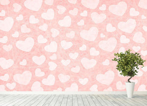 Valentine Heart pink Wall Mural Wallpaper - Canvas Art Rocks - 4