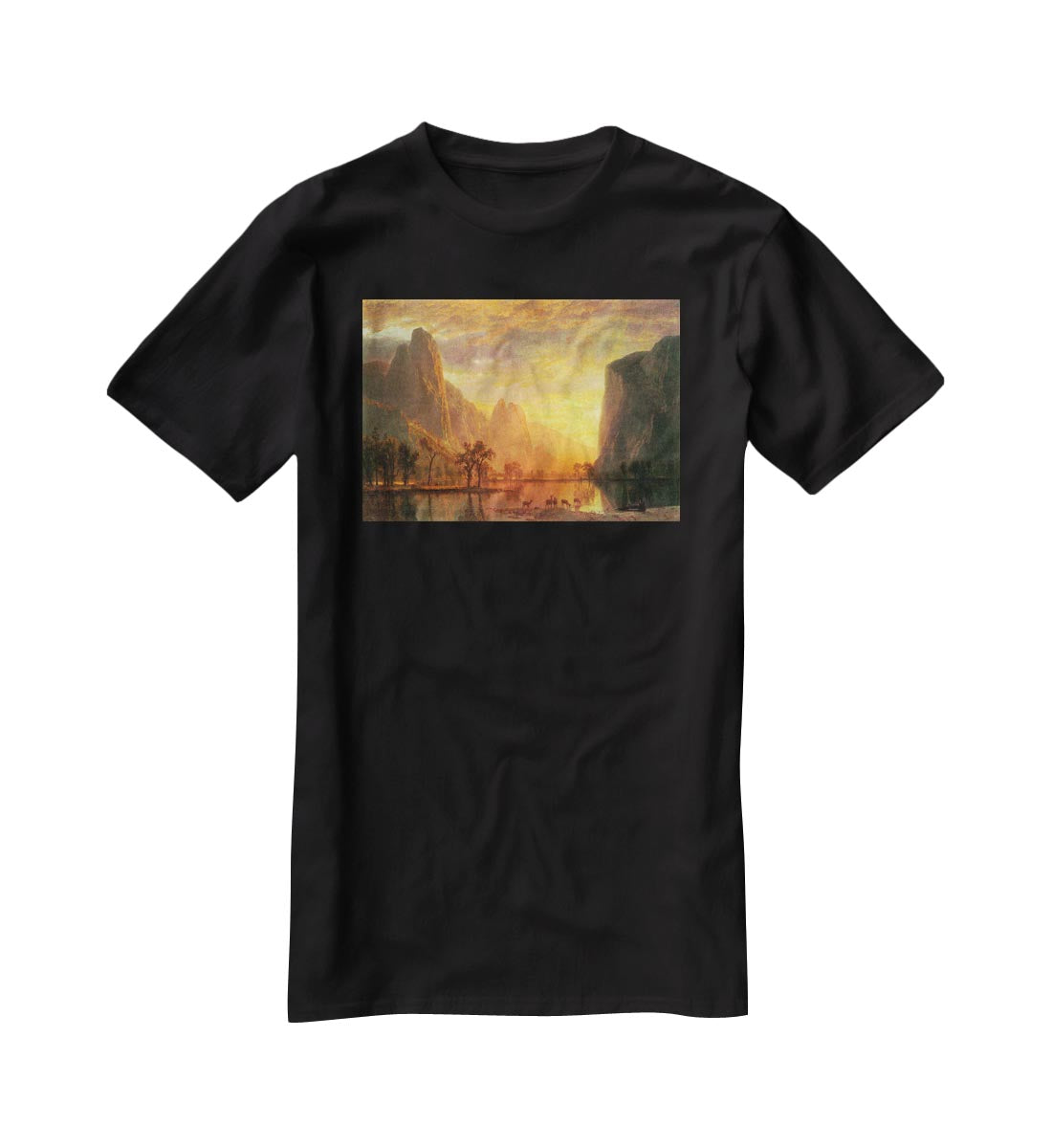 Valley in Yosemite by Bierstadt T-Shirt - Canvas Art Rocks - 1