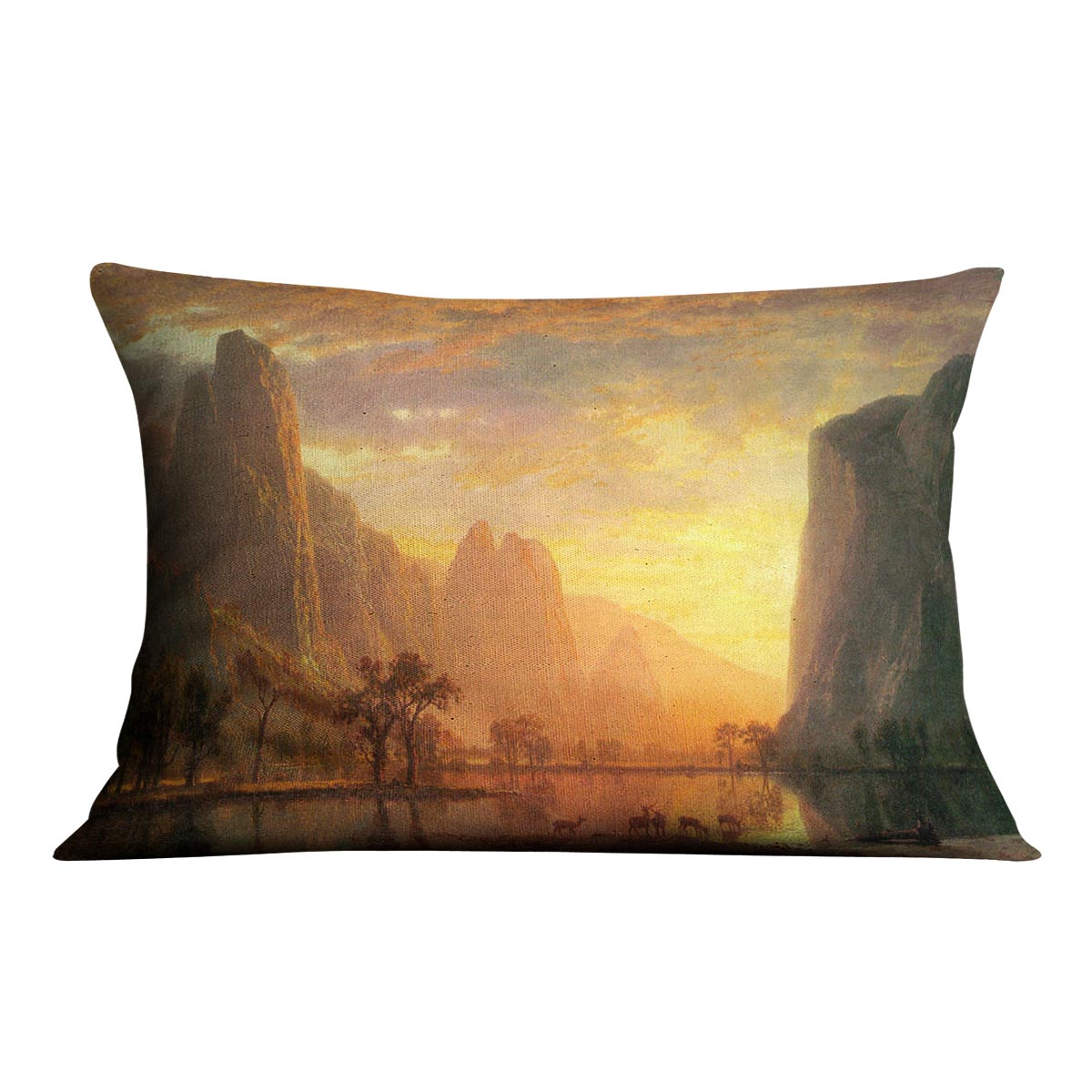 Valley in Yosemite by Bierstadt Cushion - Canvas Art Rocks - 4