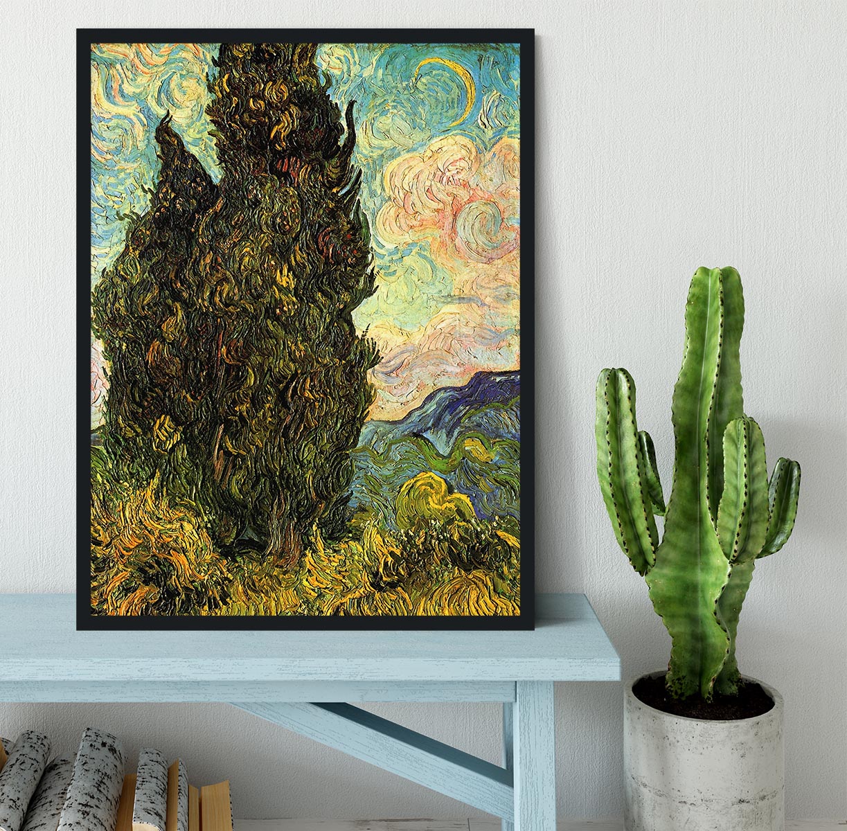 Van Gogh Cypresses Framed Print - Canvas Art Rocks - 2
