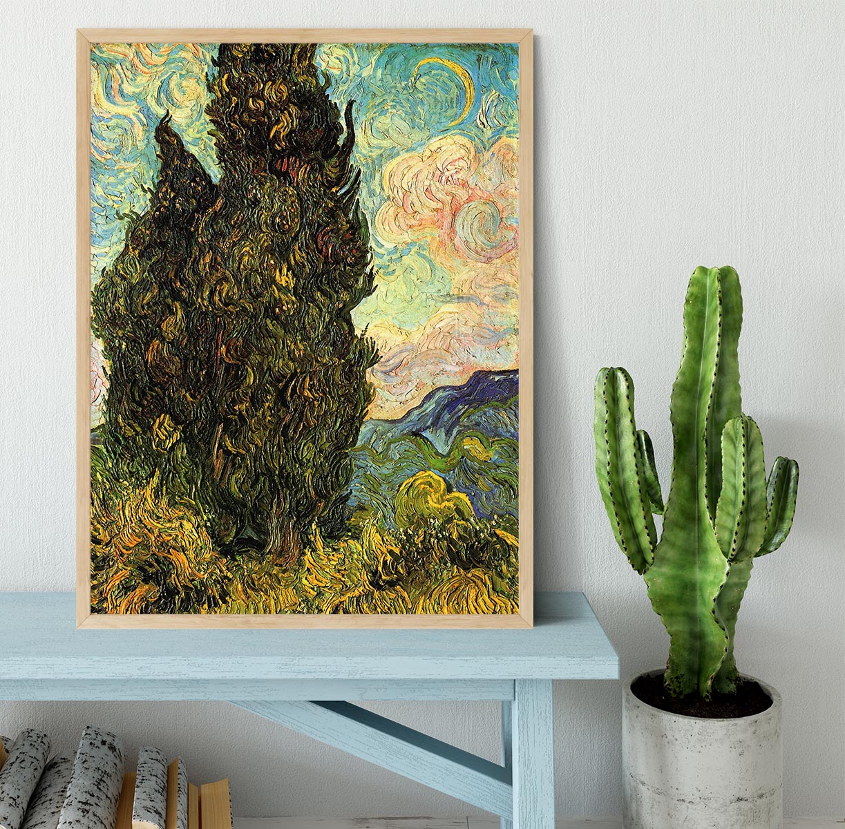 Van Gogh Cypresses Framed Print - Canvas Art Rocks - 4