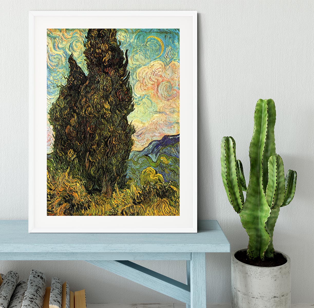 Van Gogh Cypresses Framed Print - Canvas Art Rocks - 5