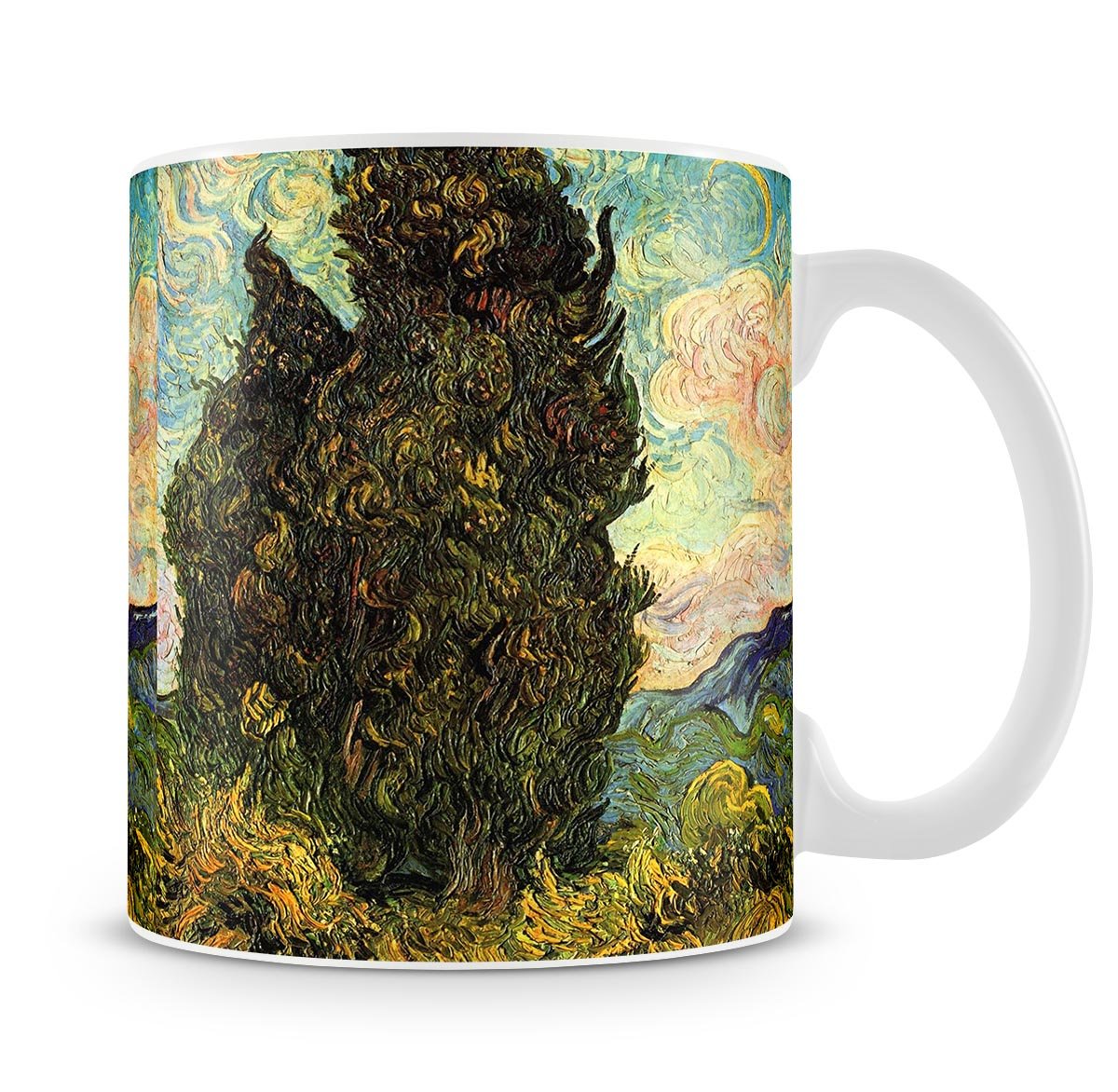 Van Gogh Cypresses Mug - Canvas Art Rocks - 4