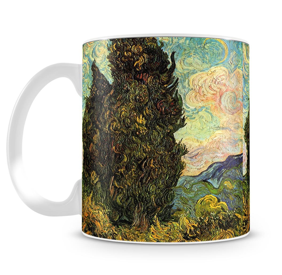 Van Gogh Cypresses Mug - Canvas Art Rocks - 4