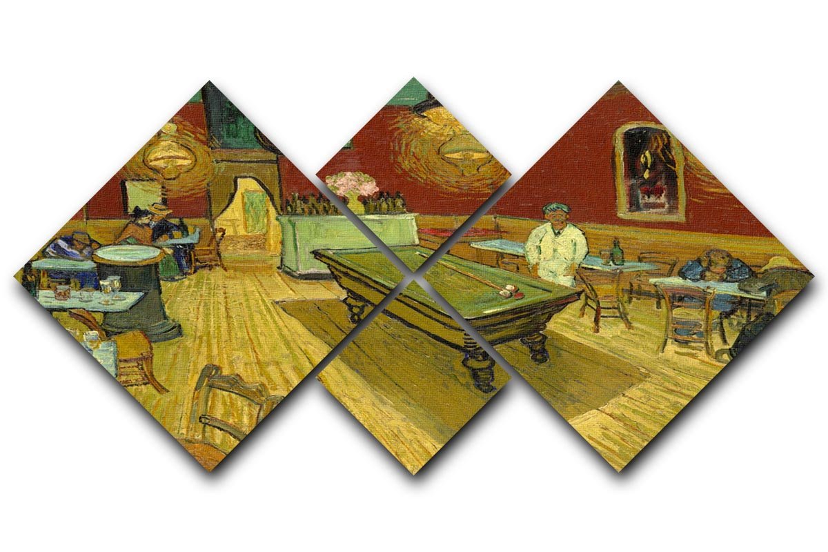 Van Gogh Night Cafe 4 Square Multi Panel Canvas  - Canvas Art Rocks - 1