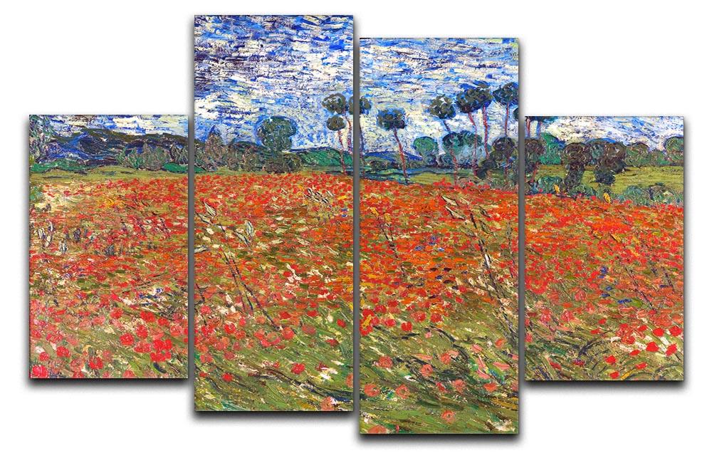 Van Gogh Poppies Field 4 Split Panel Canvas  - Canvas Art Rocks - 1