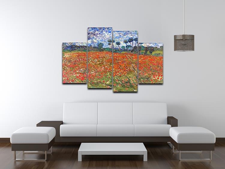 Van Gogh Poppies Field 4 Split Panel Canvas - Canvas Art Rocks - 3