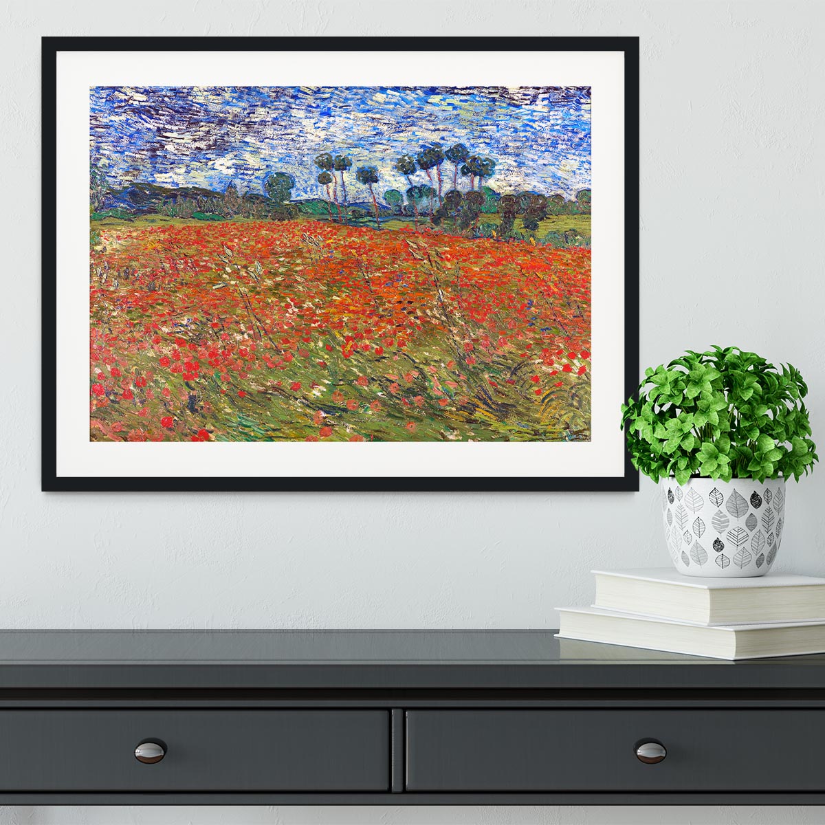 Van Gogh Poppies Field Framed Print - Canvas Art Rocks - 1