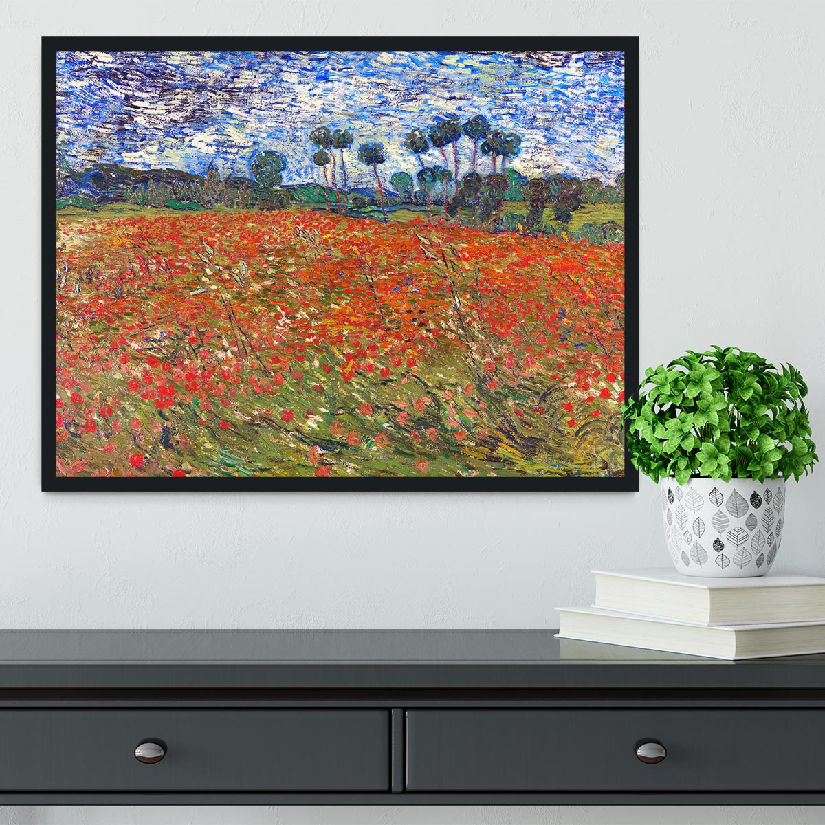 Van Gogh Poppies Field Framed Print - Canvas Art Rocks - 2