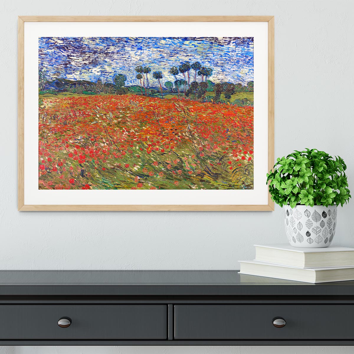 Van Gogh Poppies Field Framed Print - Canvas Art Rocks - 3