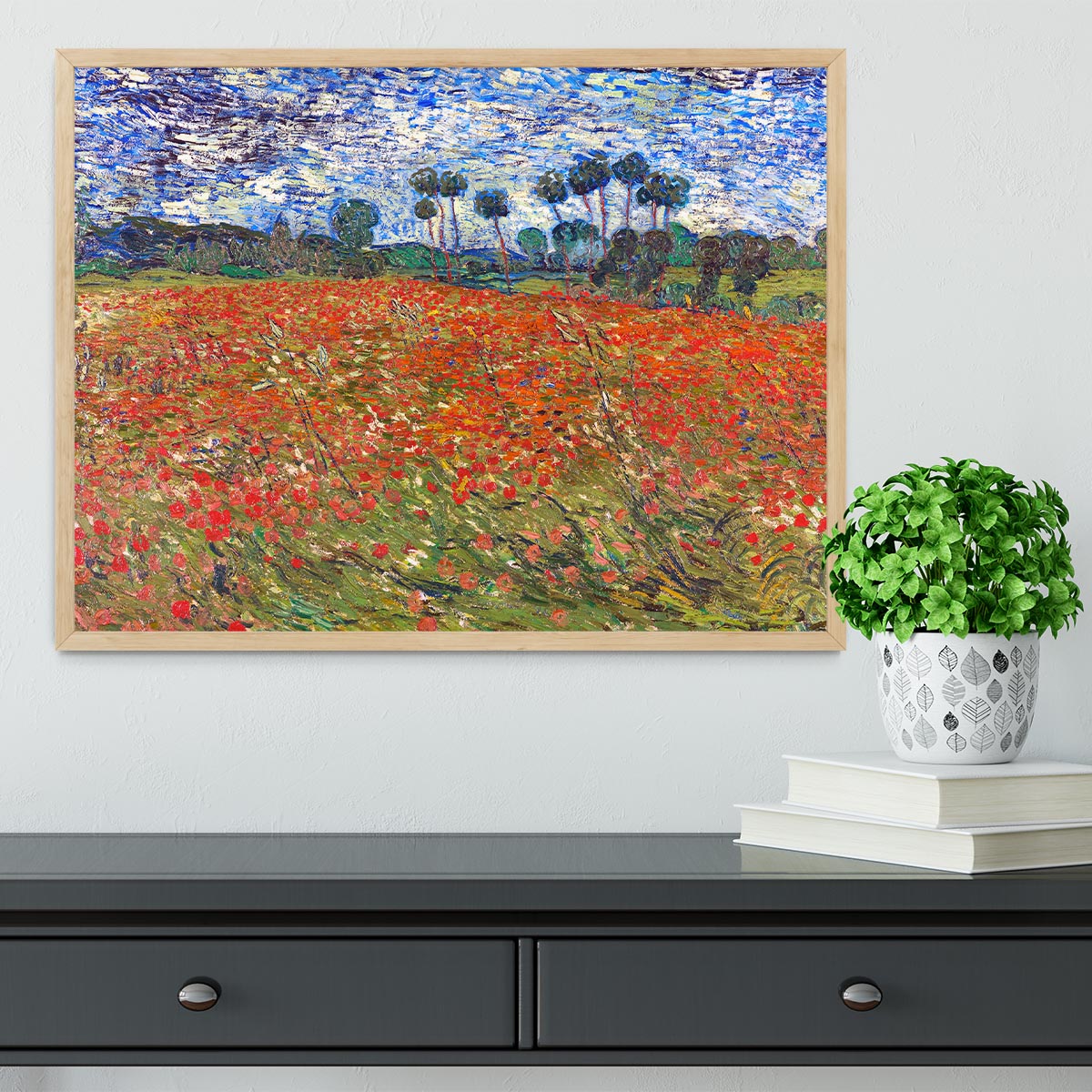 Van Gogh Poppies Field Framed Print - Canvas Art Rocks - 4