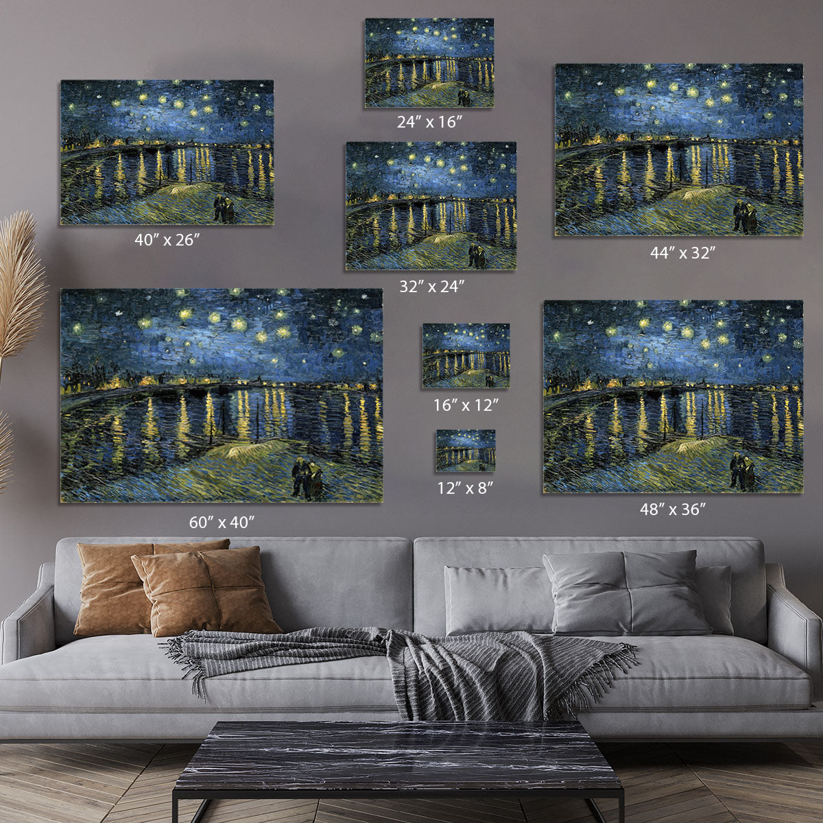 Van Gogh Starry Night over the Rhone Canvas Print or Poster - Canvas Art Rocks - 7