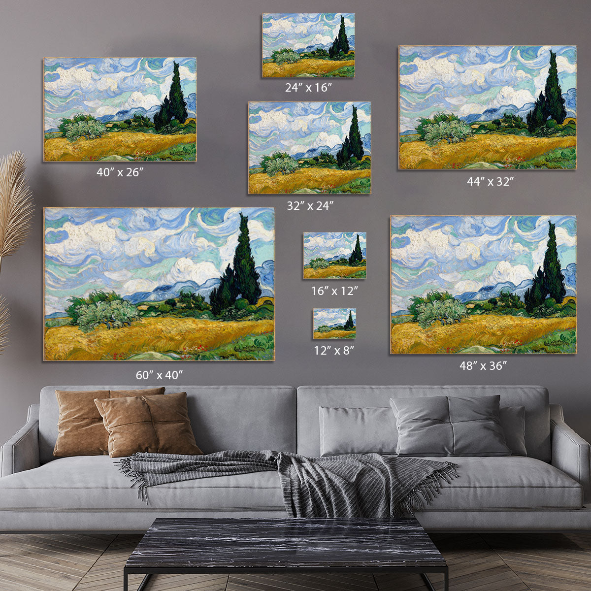 Van Gogh Wheat Field with Cypresses Canvas Print or Poster - Canvas Art Rocks - 7