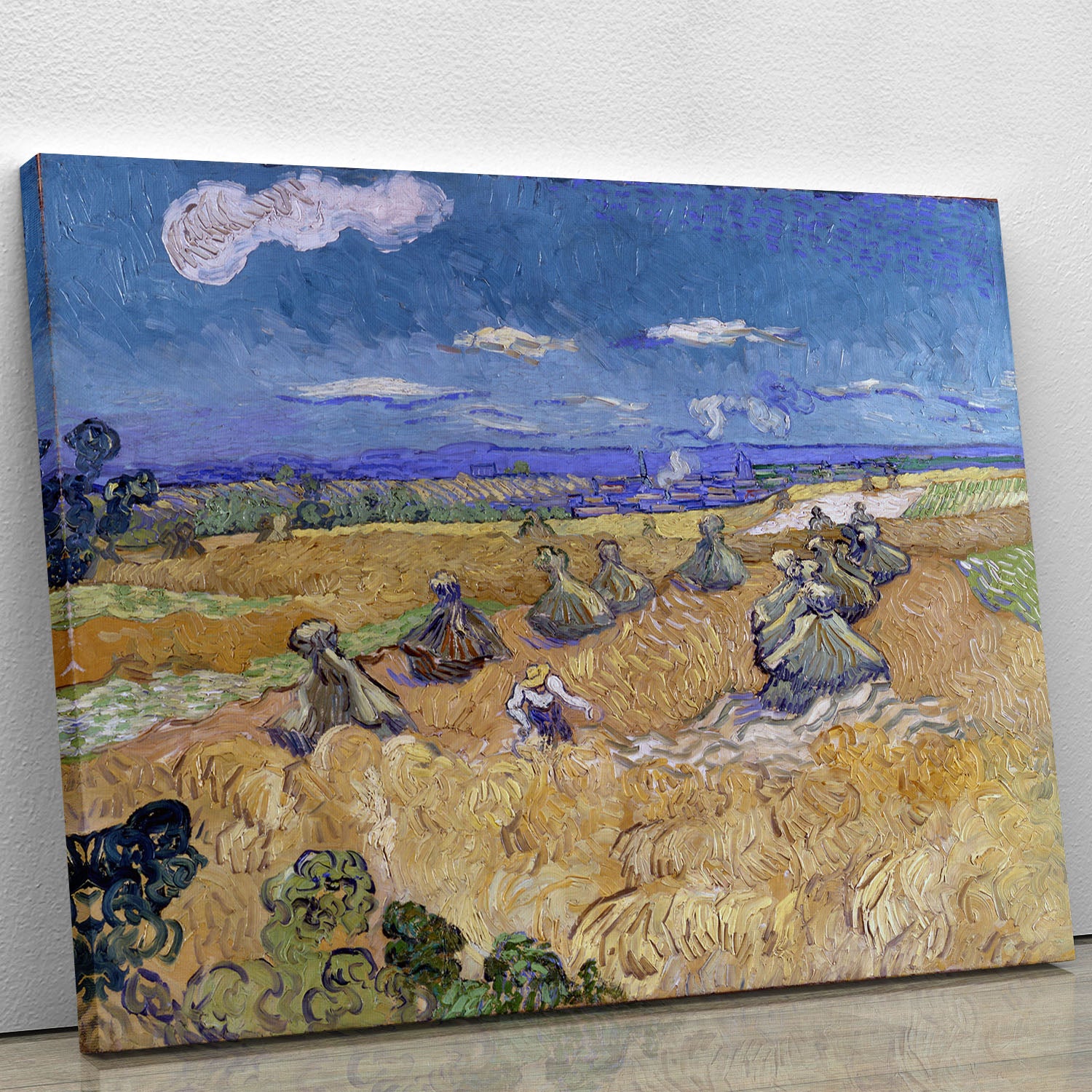 Van Gogh Wheat Fields with Reaper at Auvers Canvas Print or Poster - Canvas Art Rocks - 1