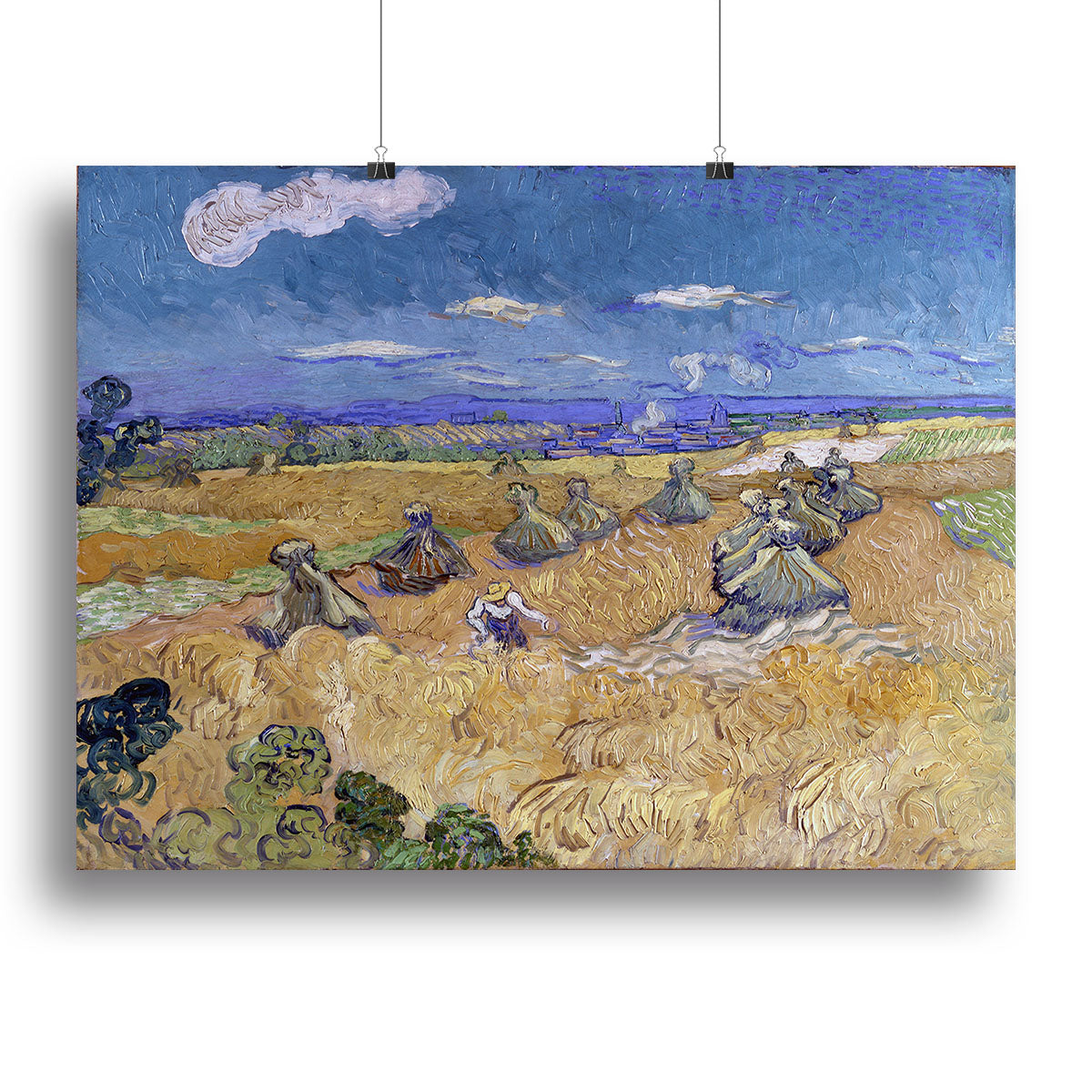 Van Gogh Wheat Fields with Reaper at Auvers Canvas Print or Poster - Canvas Art Rocks - 2