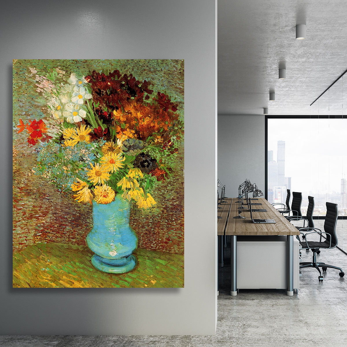 Vase with Daisies and Anemones by Van Gogh Canvas Print or Poster - Canvas Art Rocks - 3