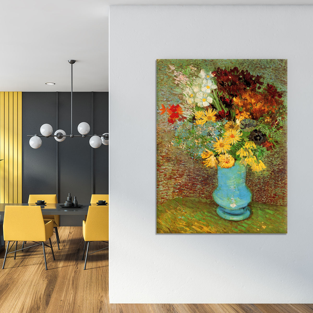 Vase with Daisies and Anemones by Van Gogh Canvas Print or Poster - Canvas Art Rocks - 4