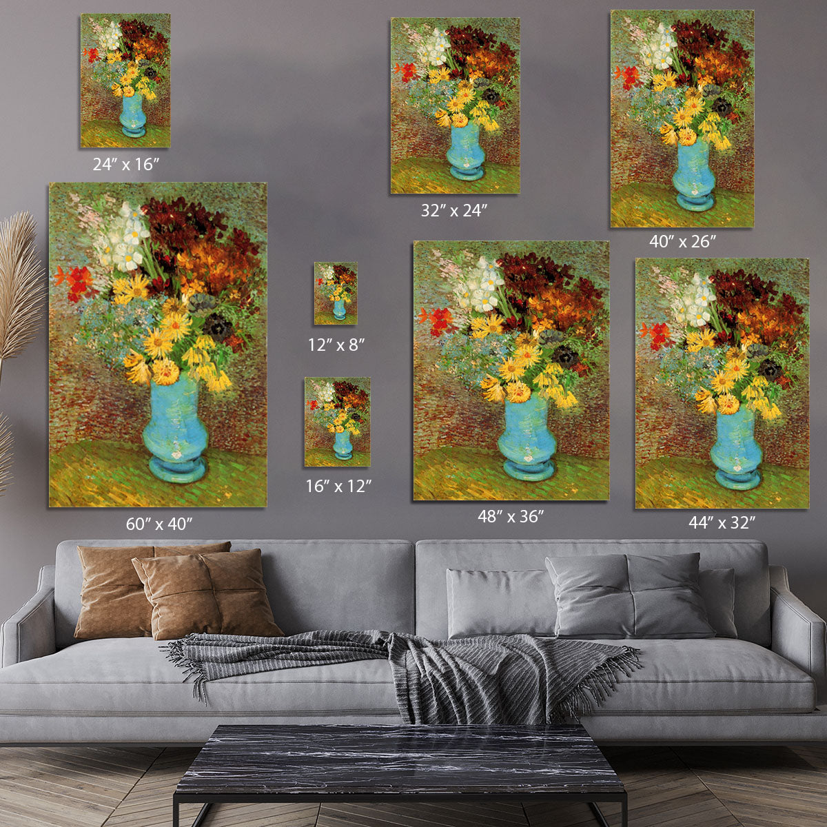 Vase with Daisies and Anemones by Van Gogh Canvas Print or Poster - Canvas Art Rocks - 7