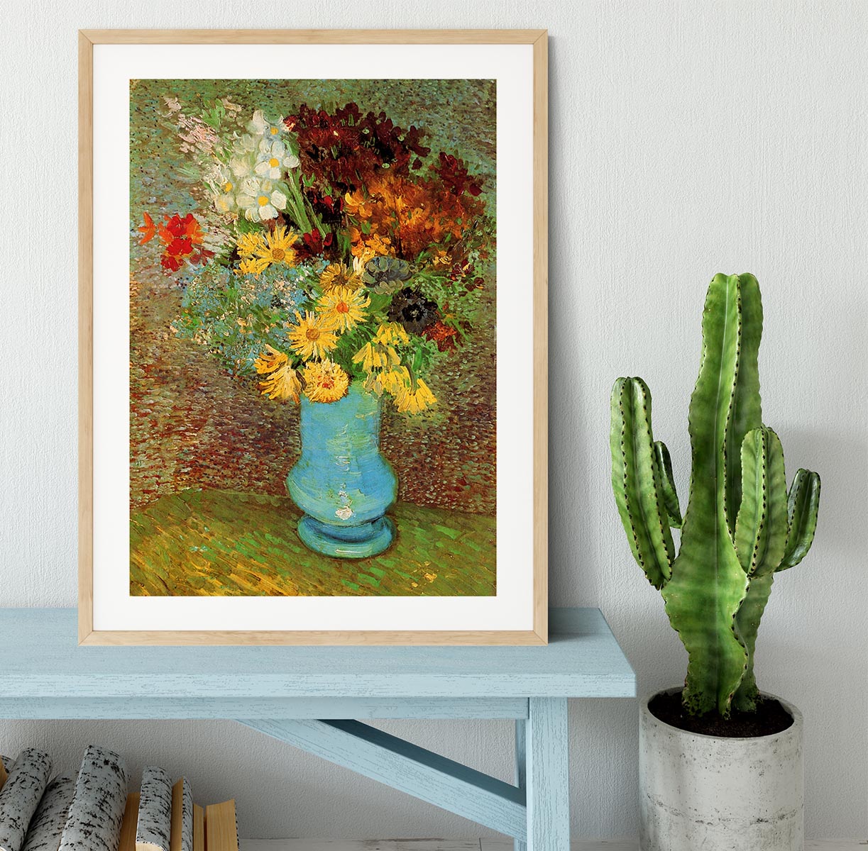 Vase with Daisies and Anemones by Van Gogh Framed Print - Canvas Art Rocks - 3