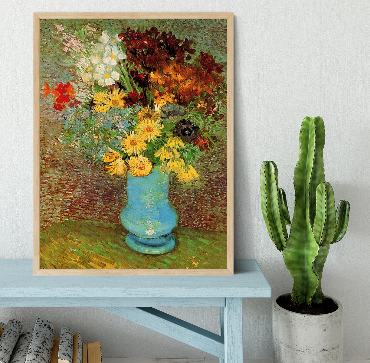 Vase with Daisies and Anemones by Van Gogh Framed Print - Canvas Art Rocks - 4