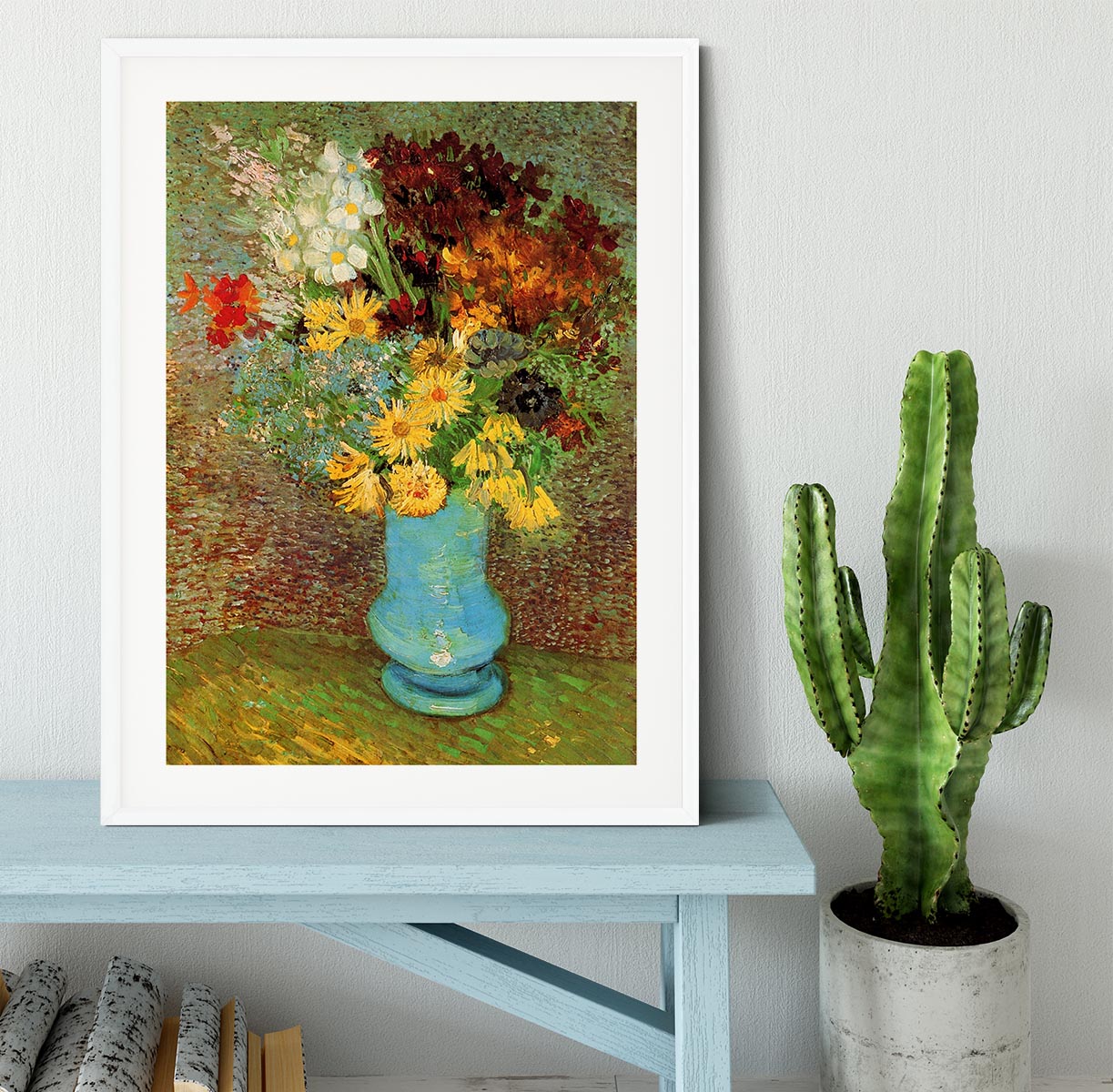 Vase with Daisies and Anemones by Van Gogh Framed Print - Canvas Art Rocks - 5