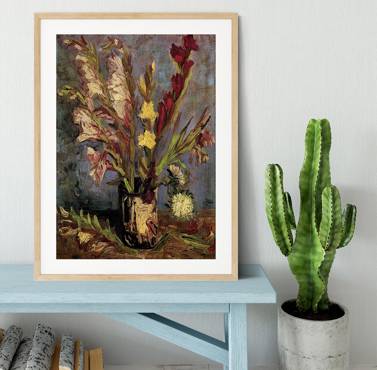 Vase with Gladioli 4 by Van Gogh Framed Print - Canvas Art Rocks - 3