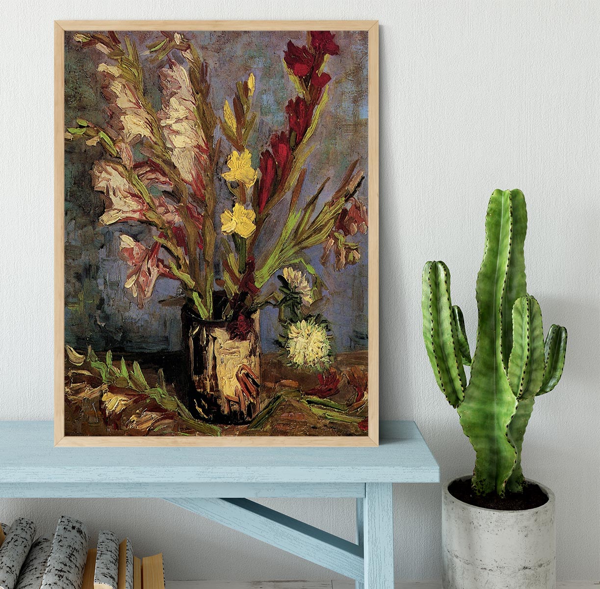 Vase with Gladioli 4 by Van Gogh Framed Print - Canvas Art Rocks - 4